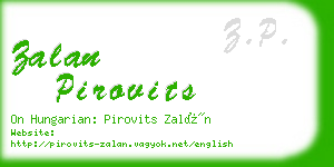 zalan pirovits business card